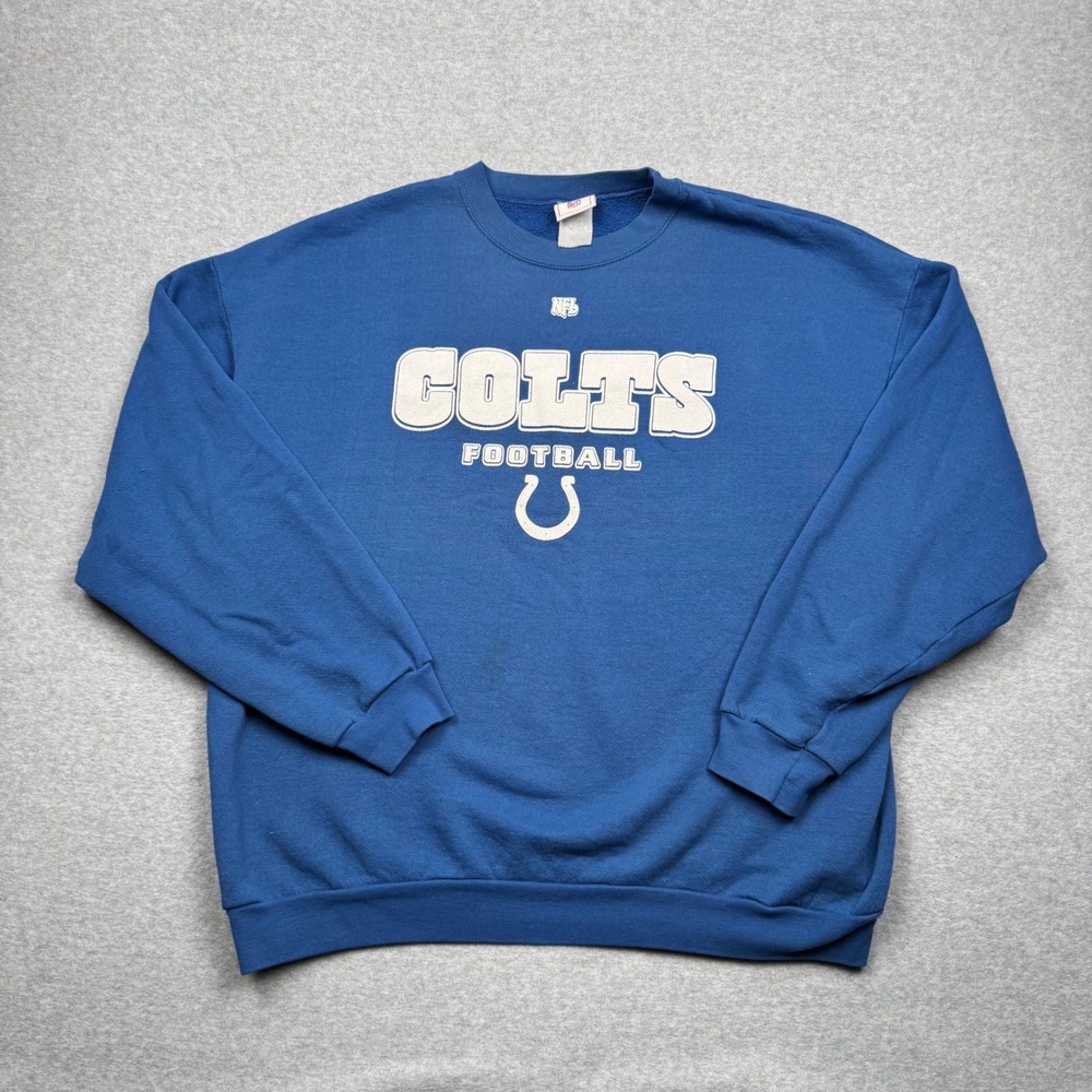 Vintage Indianapolis Colts NFL Crewneck Sweatshirt Blue Graphic Mens XL